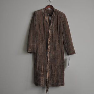 Pamela McCoy Suede Full Length Coat Size small
